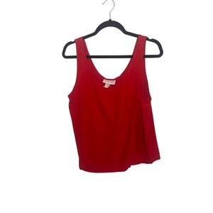Rumours 80s Vintage Red Scoop Neck Tank Top Sleeveless Blouse Made‎ in USA Large